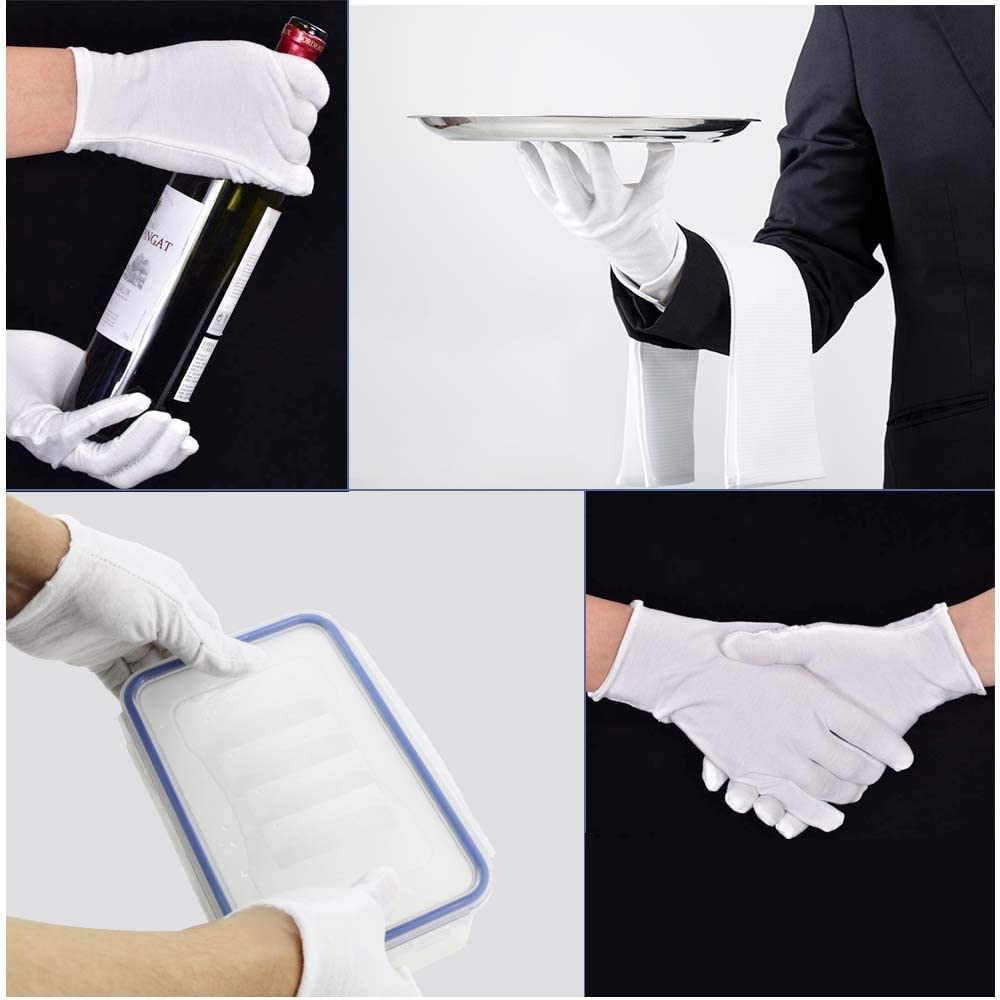 Wrist White Tuxedo Ceremony Gloves