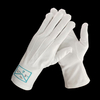 White Cotton Apron of Masonic Embroidery Gloves