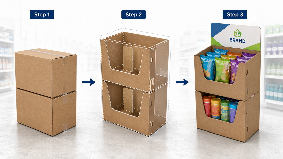 Reused Cardboard boxes Pop Hunter Bin
