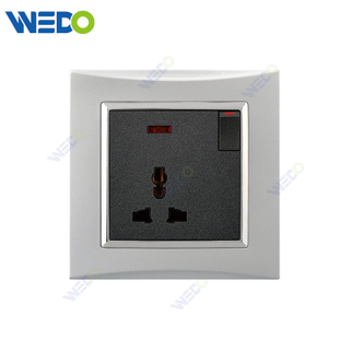 M3 Wenzhou Factory New Design Electrical Light Wall Switch And Socket IEC60669 3PIN SWITCHED SOCKET WITH NEON