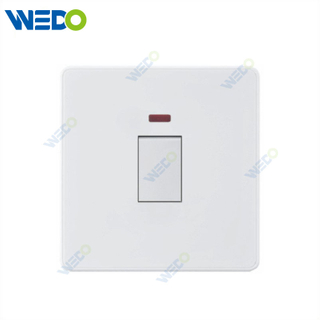 C85 Wall Switch Push On Off UK Standard Electric Switch Socket UK Standard White Gold 20A Switch with Neon Electrical Switch Sockets Wall Switch 86 Type UK Wall Switches 
