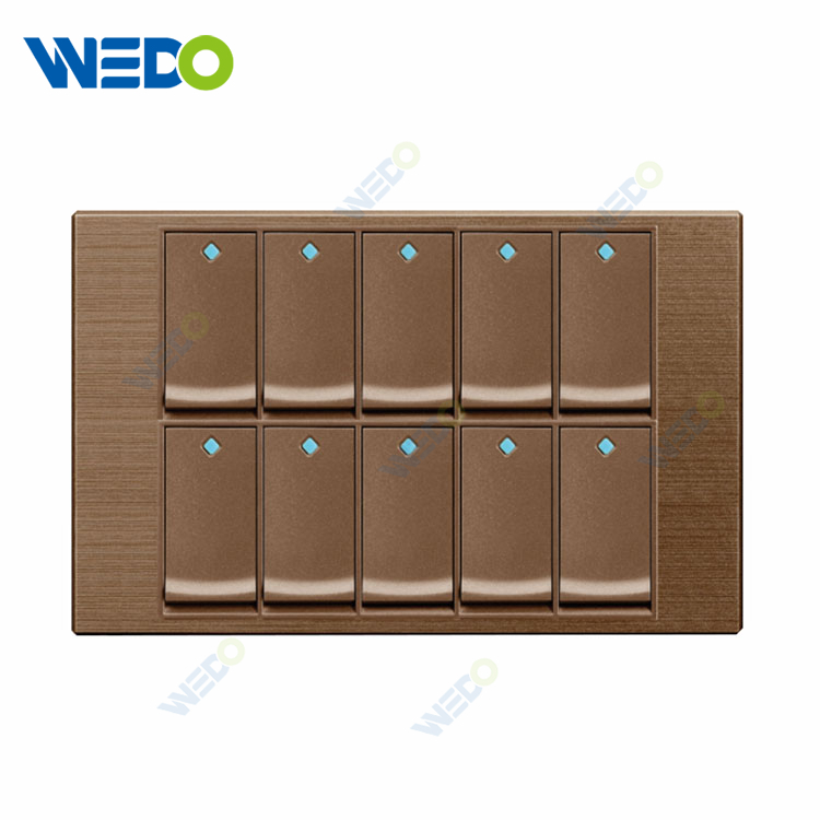 Wenzhou Factory Price Electric Switch Socket Golden Wall Switch Pakistan 