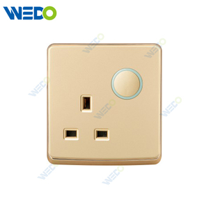 S1 Series 13A Switched Socket with LED Light Ring 250V Light Electric Wall Switch Socket 86*146cm PC Material with Chrome Frame Home Switches