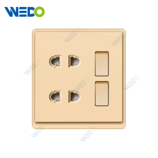 New Design PC 2 Gang Switch 2gang 2 Pin Socket Wall Switch Socket 86*86 mm For Home