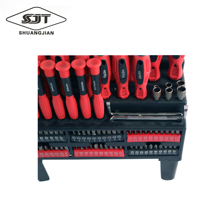 100 pc Screwdriver set contains socket bits with Rack