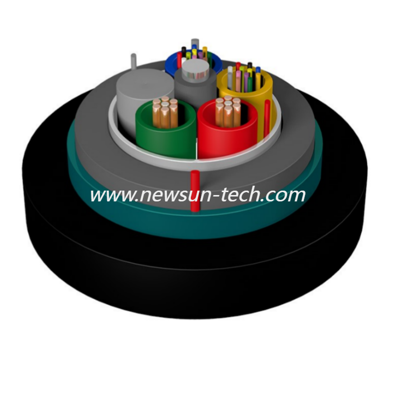 Hybrid Optical and Electrical Stranded Loose Tube Cable GDTA53