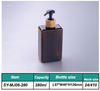 Square Plastic Shampoo bath cream Bottle Body Lotion Eco Friendly Fancy Holder Conditioner Jar with 24/410 Bamboo Pump