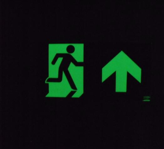 self-luminous safety exit sign
