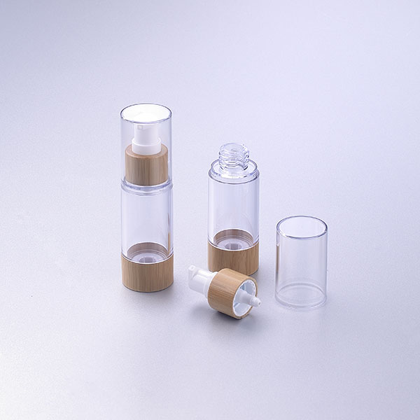 15ml 30ml 50ml 100ml 120ml Airless Cosmetic Bottle with Bamboo Base And Bamboo Cap