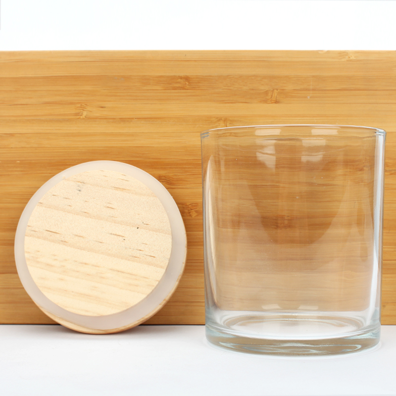 Eco friendly Glass food storage bottle glass jar with bamboo wooden lid for food candy