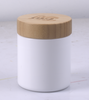 5g 50g 100g 200g White opal glass jar with bamboo child resistant lid