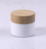 5g 50g 100g 200g White opal glass jar with bamboo child resistant lid