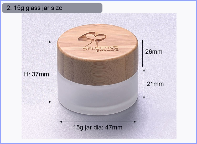 15g Cosmetic Clear Frosted Eye Glass Face Cream Glass Jar