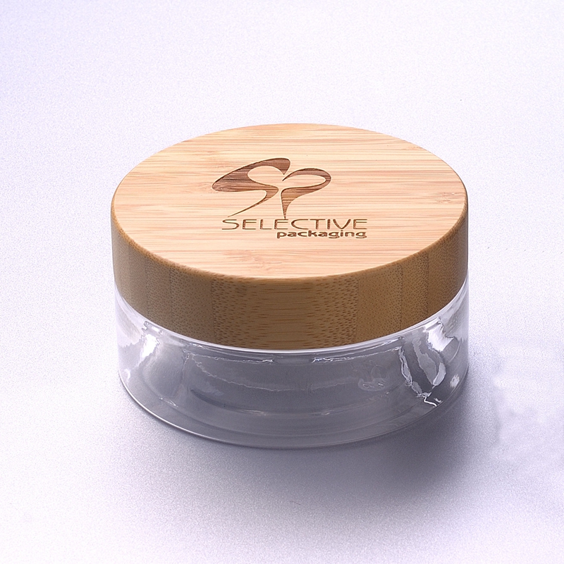 SY-SH200-CL 7oz 200G Round SKin Cream Jar Storage Jar Ect with 89/400 Bamboo Cap Bamboo Lid 