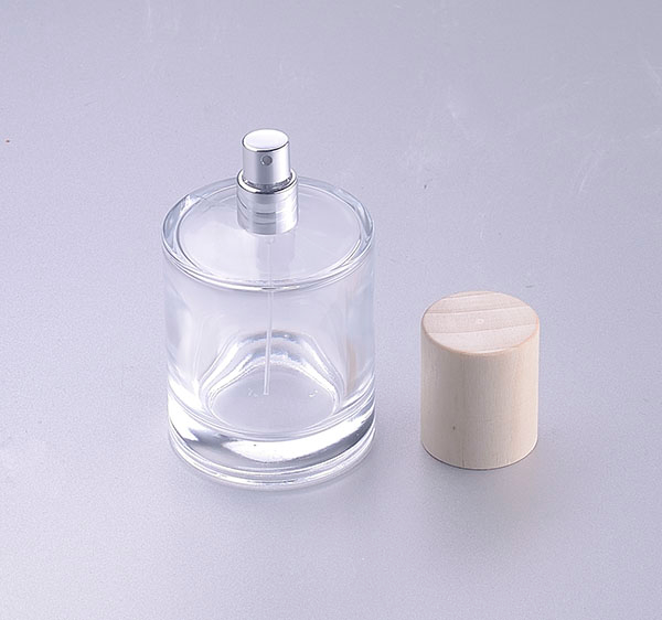 100ml Clear Glass Bottle with Wooden Cap