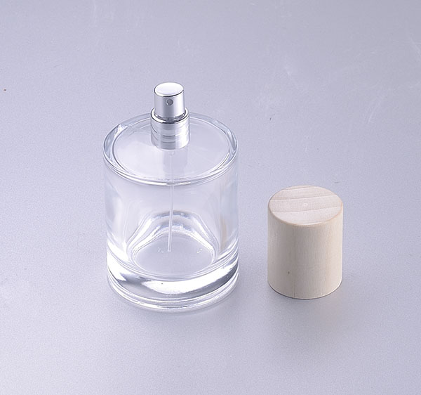 100ml Clear Glass Bottle with Wooden Cap