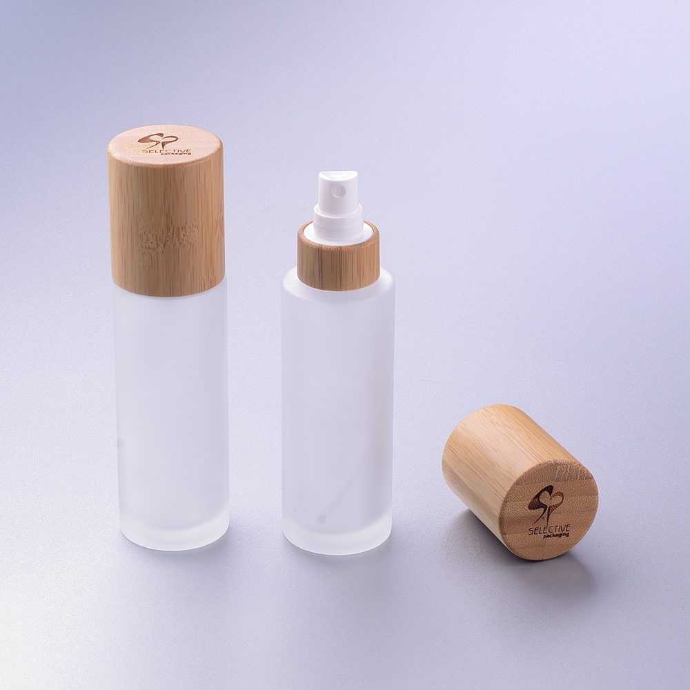 100ml Frosted Glass Lotion Pump Bottle And Spray Bottle