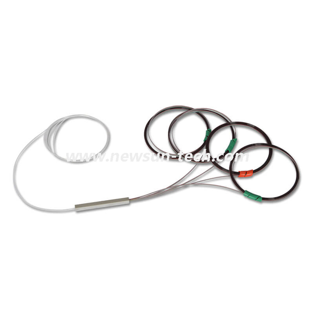 PLC Fiber Splitter, Steel Tube, Bare Fiber 250μm, No Connector 