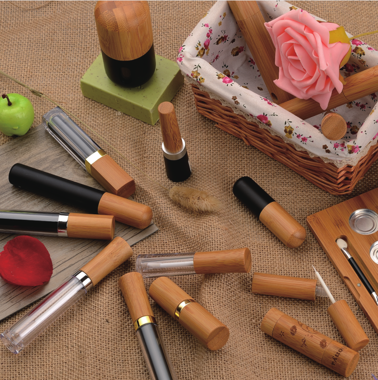 Eco-friendly Natural Bamboo Lip Balm Tube And Plastic Lipbalm Container