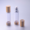 30ml 50ml 100ml bamboo lid cosmetic jar ABS plastic pump bottle lotion airless bottle