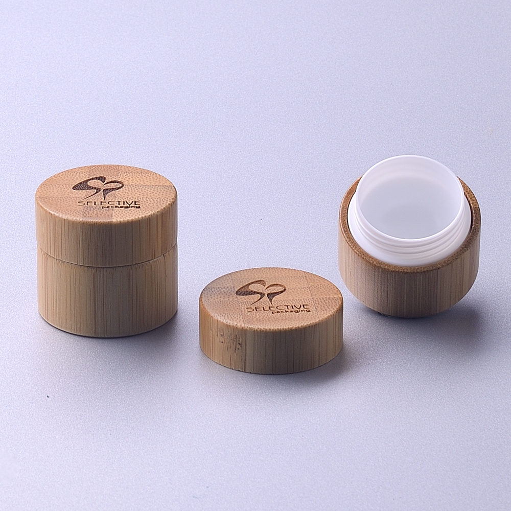 Full range 5g 15g 30g 50g 100g 200g 250g empty bamboo cover PP inner bamboo cosmetic packing cream jars