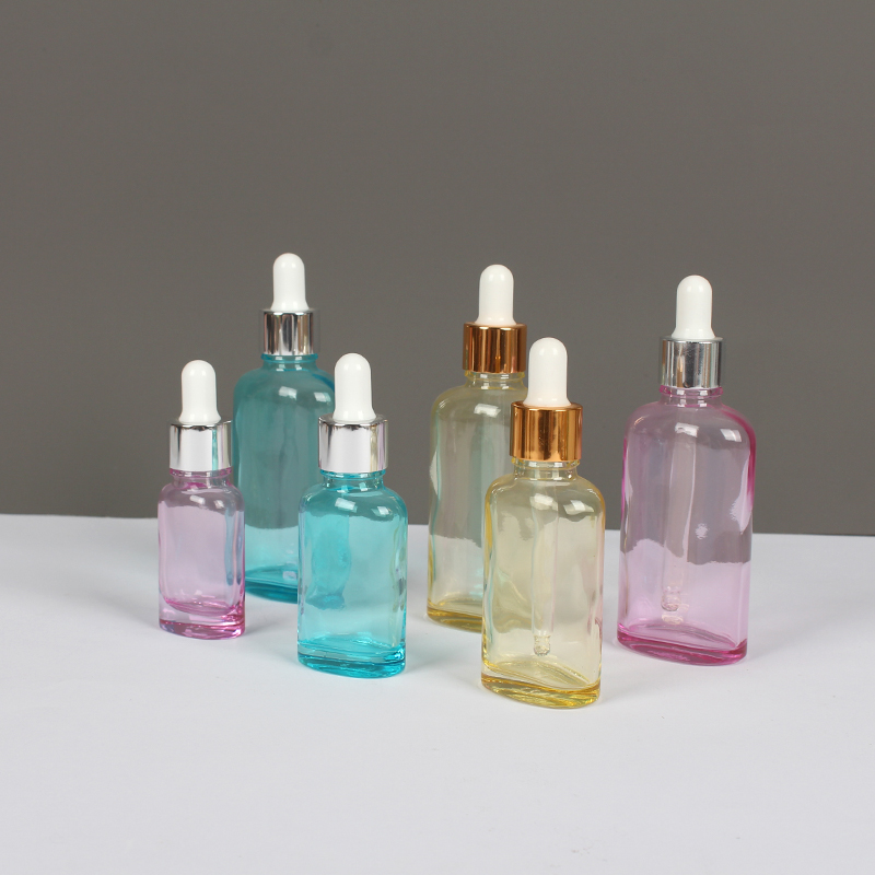 Colored Aluminum Dropper Serum glass Bottle for Essential Oils