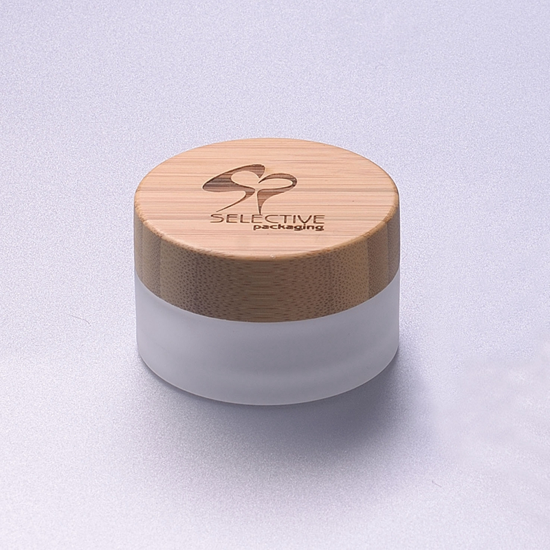 30g Body Glass Face Cream Jars for Cosmetic Creams with Bamboo Cap