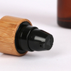 Eco-friendly Empty Frosted amber Glass Spray Bottle For Skin Care Cosmetic Pump Glass Lotion Bottle with bamboo cap