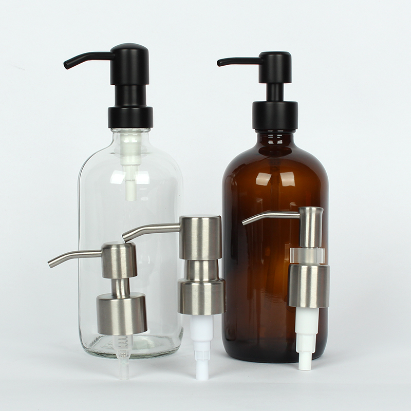 Kitchen Bathroom Dish 304 Stainless Steel Soap And Lotion Dispenser Pump