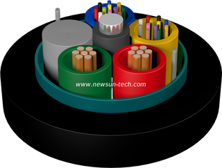 Hybrid Optical And Electrical Stranded Loose Tube Cable GDTS