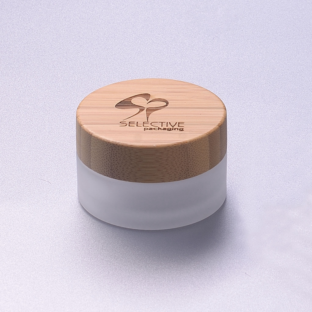 30G Frosted Glass Jar with Bamboo Cap