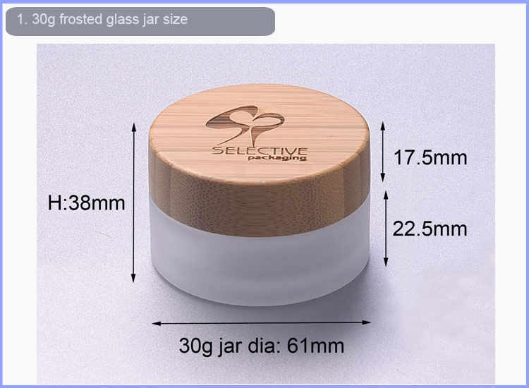 30G Frosted Glass Jar with Bamboo Cap