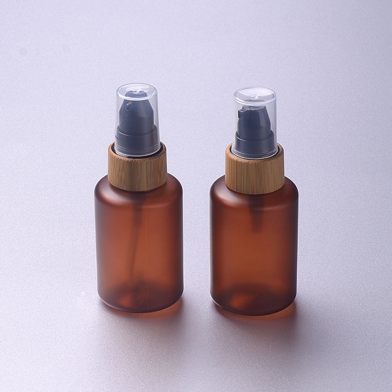 60ml Bamboo Lotion Cosmetic Packaging PET Frosted Bottle 