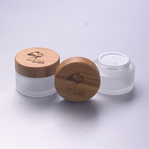 50G frosted glass jar with bamboo cap