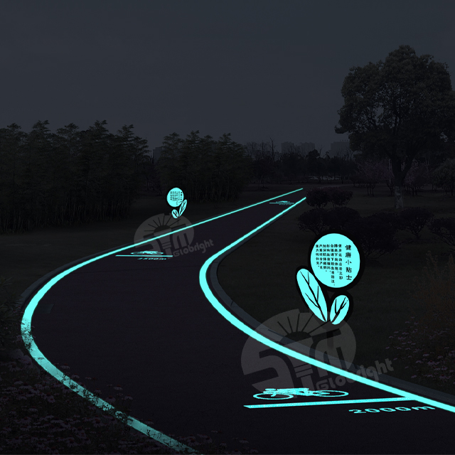 Landscaping Footpath Sign, Inorganic Self-luminous Material，glow in The Dark， Energy-saving Low-carbon Material