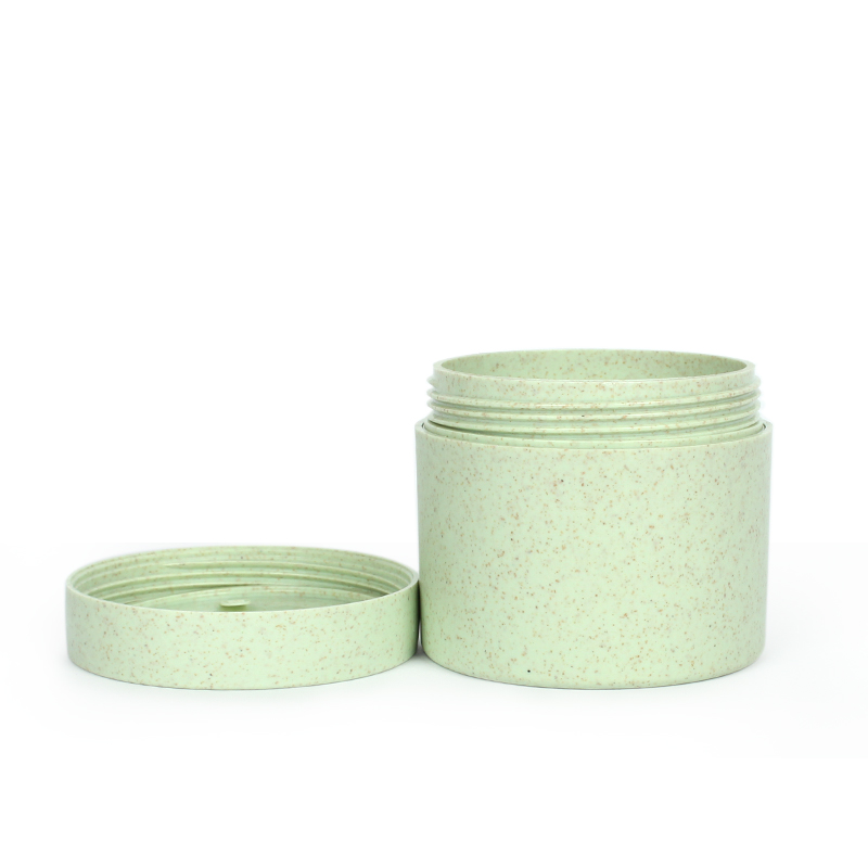 Biodegradable PLA Plastic Cream Jar Container Wide Mouth 100g 150g Wheat Straw Plastic Cosmetics Jar