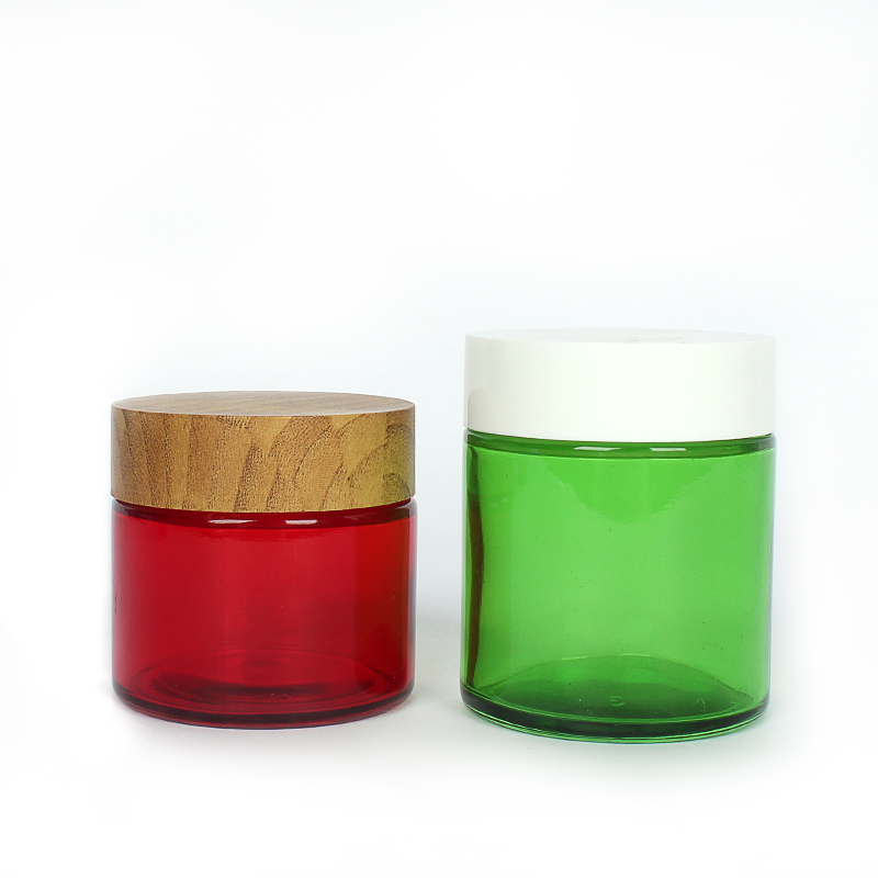 Custom Printed Glass Jars with Lids straight Sided 2oz 3oz 4oz Child Proof Child resistant Glass Jar