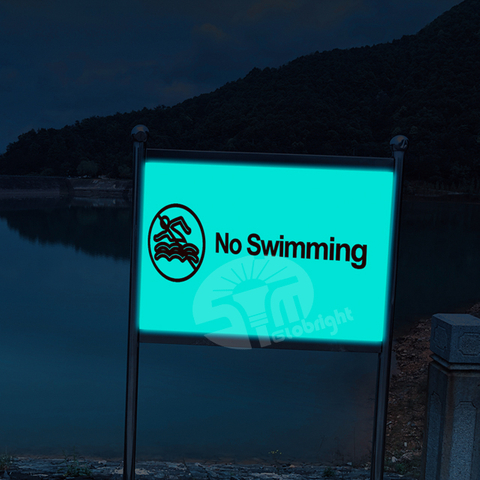 Inorganic Self-luminous Deep Water Warning Sign, Glow in The Dark, Safety Sign