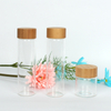 Eco-Friendly Child resistant Glass bottle jar with smooth Bamboo Lid packaging