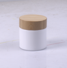 5g 50g 100g 200g White opal glass jar with bamboo child resistant lid