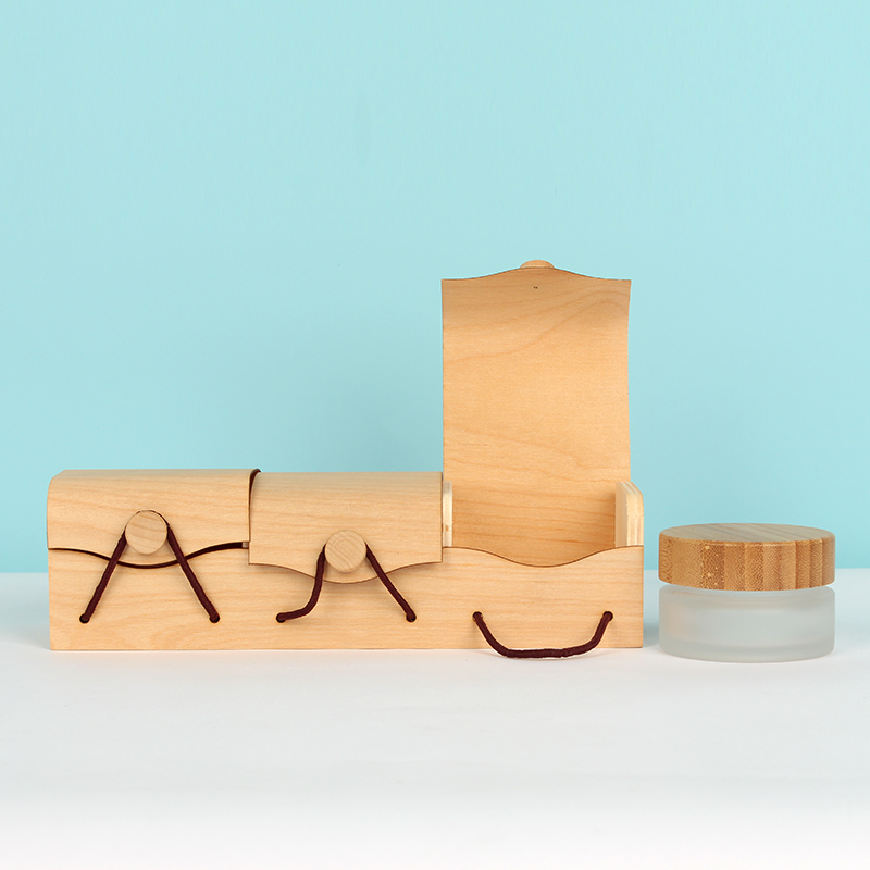 Eco friendly cosmetic wooden box packaging gift box for cream jar container