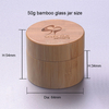 15g 30g 50g 100g bamboo glass cream jars sets with bamboo lid for cosmetic
