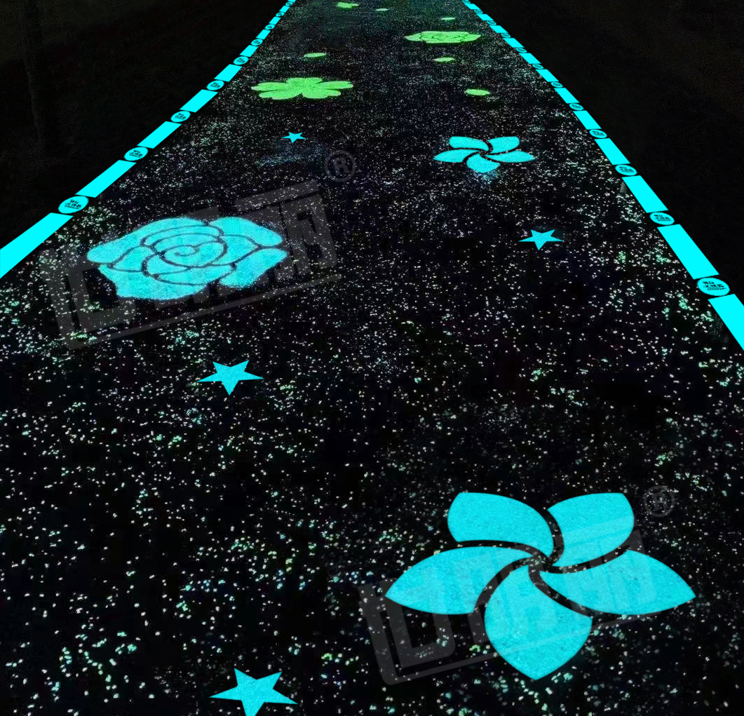 Partidos de cerámica de carretera de pavimento de estrella anti-Slip Inorgánica Piedra Auto-Luga Inorgánica para Park and Garden Trail Glow en la oscuridad