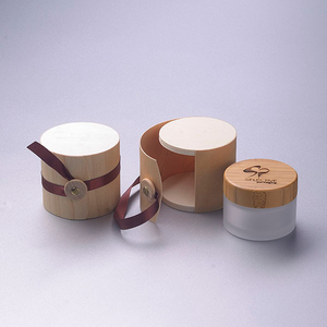 Eco Friendly Packaging New Design Wood Cylinder Box for 50g bamboo jar Custom Round Wooden Box