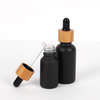 Black 5ml 10ml 15ml 20ml 30ml 50ml bottle tincture bottle liquid glass bamboo dropper bottle