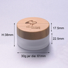 30g Body Glass Face Cream Jars for Cosmetic Creams with Bamboo Cap