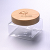 350G Square SKin Cream Jar Storage Jar Ect with 89/400 Bamboo Cap Bamboo Lid 