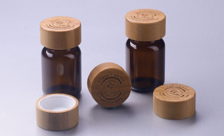 Medical amber glass pill supplement capsule bottle