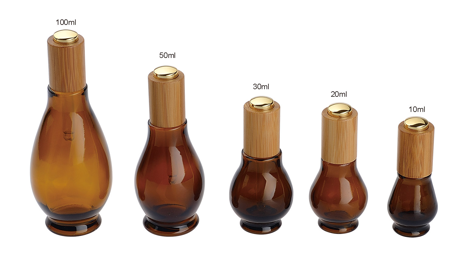 5ml 10ml 15ml 20ml 30ml 50ml 100ml Amber Square Calabash Essential Oil Bottle