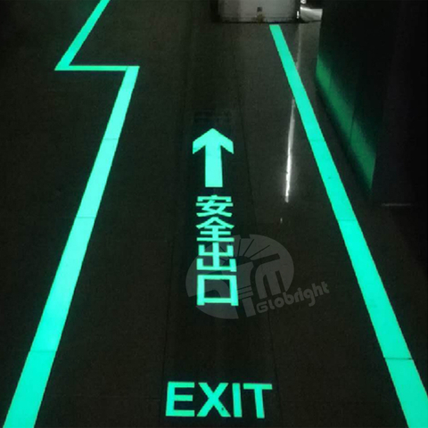 Hydropower Station Safety Exit Sign, Illuminated Escape Route, Self-luminous at Night